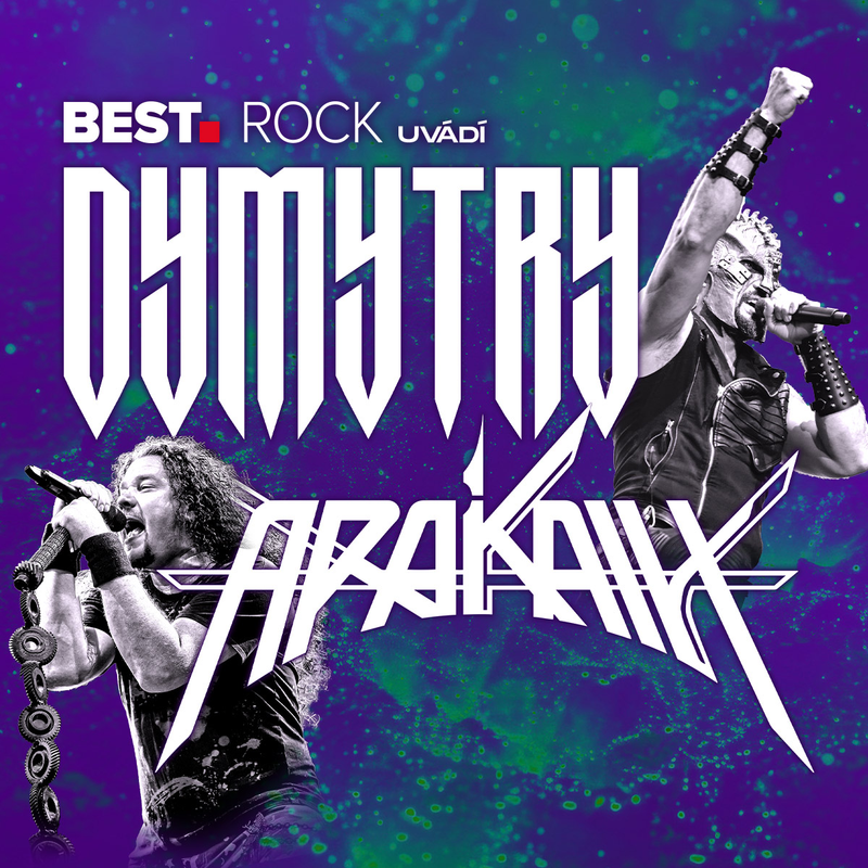 Dvě vstupenky na koncert Dymytry a Arakain, stojící, s názvem TicketChecker CZ, zobrazené na obrázku.